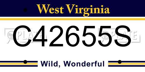 C42655S West Virginia License Plate