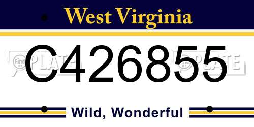 C426855 West Virginia License Plate