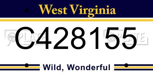 C428155 West Virginia License Plate