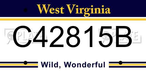 C42815B West Virginia License Plate
