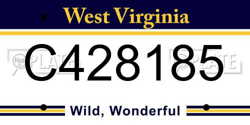 C428185 West Virginia License Plate