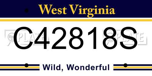 C42818S West Virginia License Plate