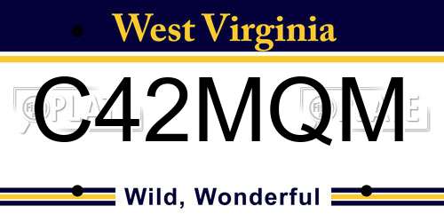 C42MQM West Virginia License Plate