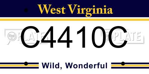 C4410C West Virginia License Plate