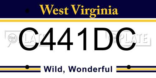 C441DC West Virginia License Plate