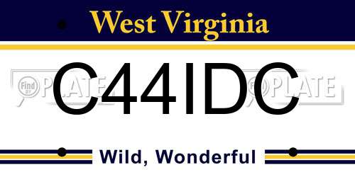 C44IDC West Virginia License Plate