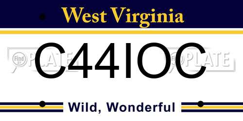 C44IOC West Virginia License Plate