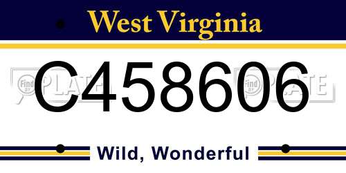 C458606 West Virginia License Plate