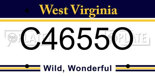 C4655O West Virginia License Plate