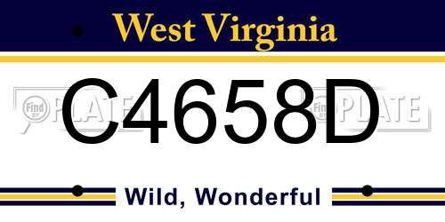 C4658D West Virginia License Plate