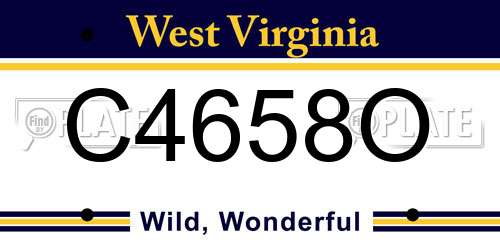 C4658O West Virginia License Plate