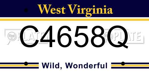 C4658Q West Virginia License Plate
