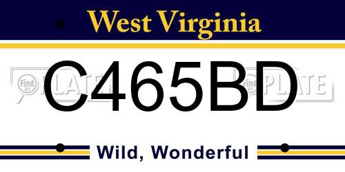 C465BD West Virginia License Plate