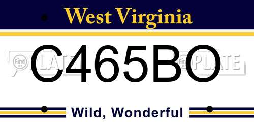 C465BO West Virginia License Plate