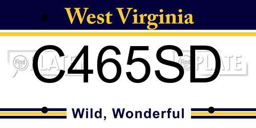 C465SD West Virginia License Plate