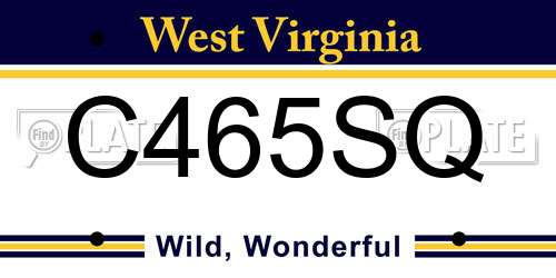 C465SQ West Virginia License Plate