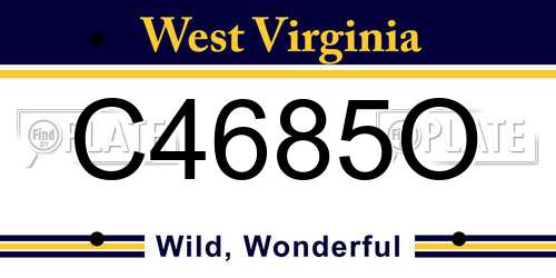 C4685O West Virginia License Plate