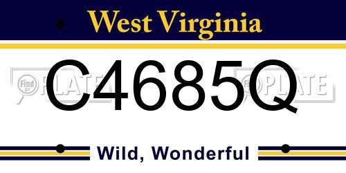 C4685Q West Virginia License Plate