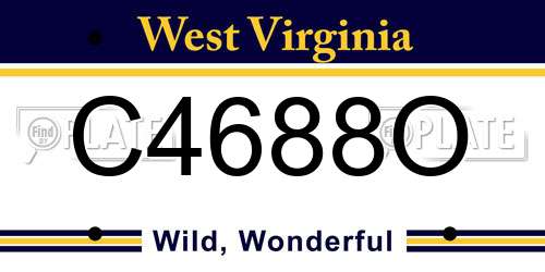 C4688O West Virginia License Plate