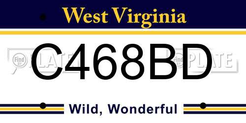 C468BD West Virginia License Plate
