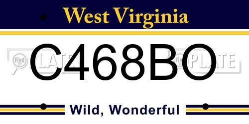 C468BO West Virginia License Plate
