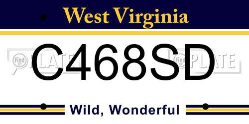 C468SD West Virginia License Plate