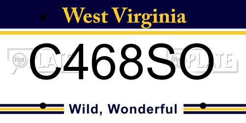 C468SO West Virginia License Plate