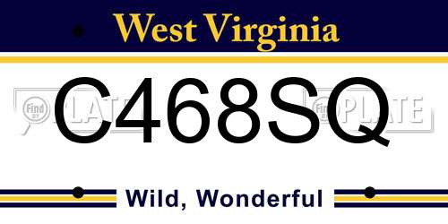 C468SQ West Virginia License Plate