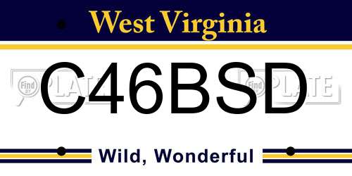 C46BSD West Virginia License Plate