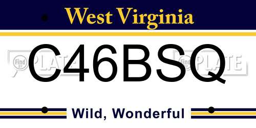 C46BSQ West Virginia License Plate
