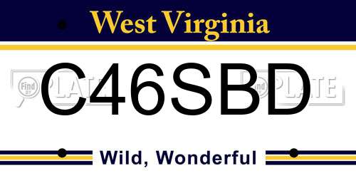 C46SBD West Virginia License Plate