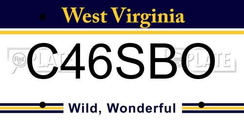 C46SBO West Virginia License Plate