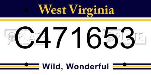 C471653 West Virginia License Plate