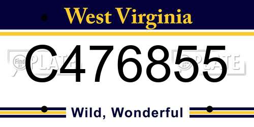 C476855 West Virginia License Plate