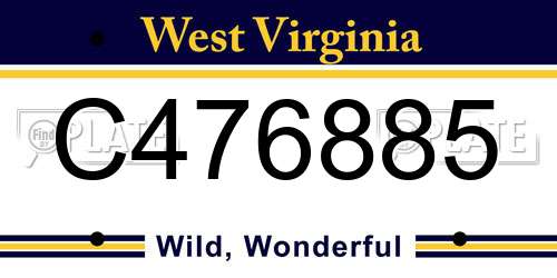 C476885 West Virginia License Plate