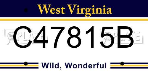 C47815B West Virginia License Plate