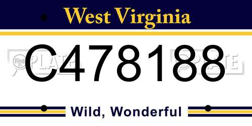 C478188 West Virginia License Plate
