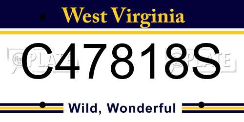 C47818S West Virginia License Plate