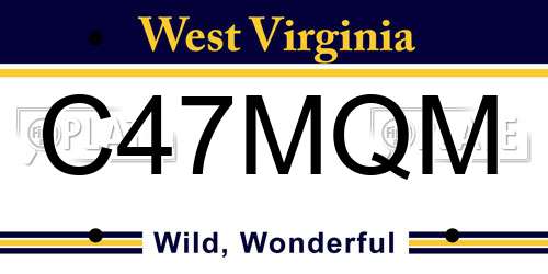C47MQM West Virginia License Plate