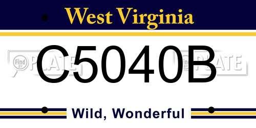 C5040B West Virginia License Plate