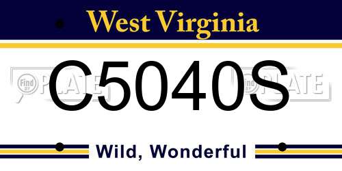 C5040S West Virginia License Plate