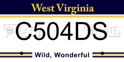 C504DS West Virginia License Plate