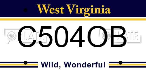 C504OB West Virginia License Plate