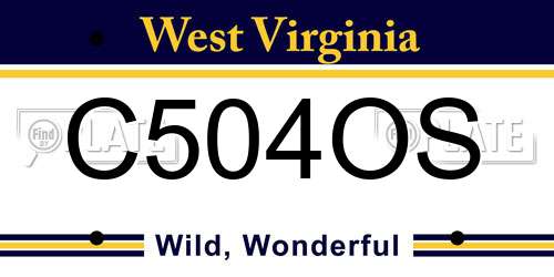 C504OS West Virginia License Plate