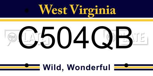 C504QB West Virginia License Plate