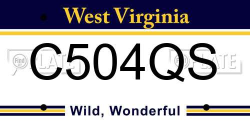 C504QS West Virginia License Plate