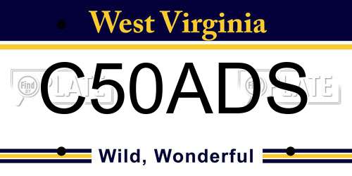 C50ADS West Virginia License Plate