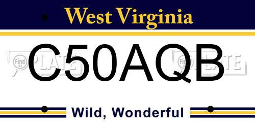 C50AQB West Virginia License Plate