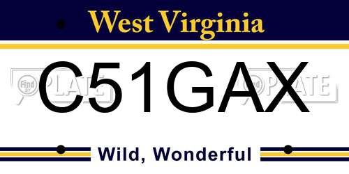 C51GAX West Virginia License Plate
