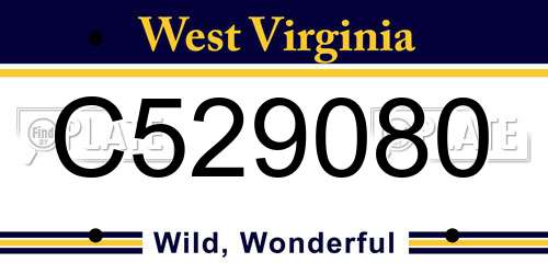 C529080 West Virginia License Plate